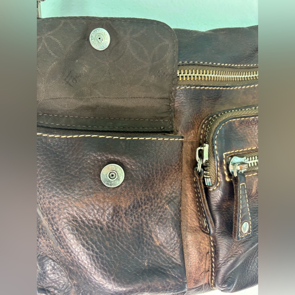 FOSSIL AUTHENTIC GENUINE LEATHER CROSSBODY SATCHEL MESSENGER BAG - Picture 5 of 10